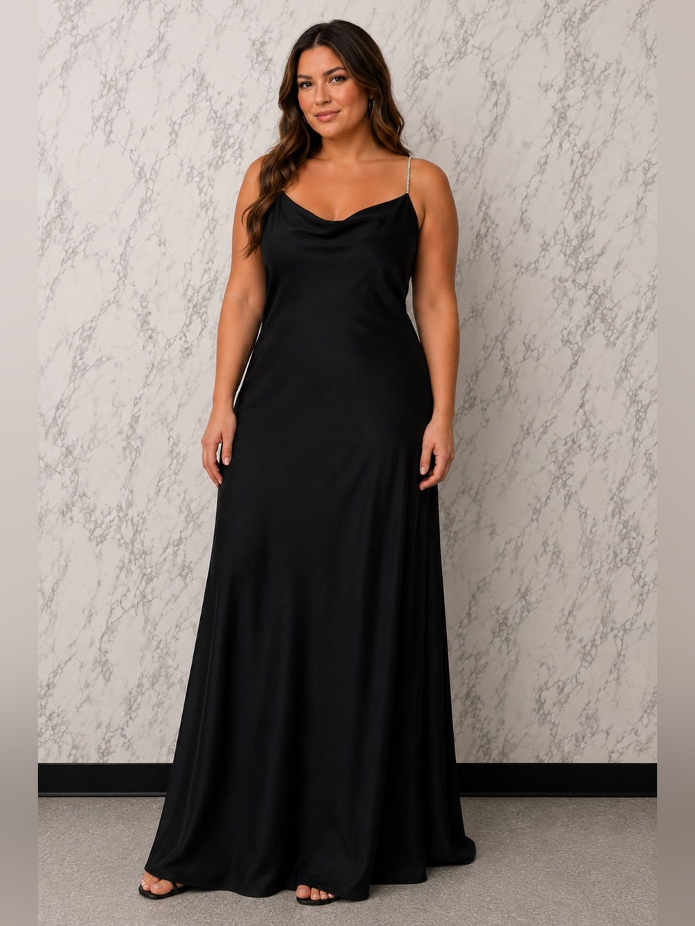 Dave & Johny Long Black Dress Size 13/14